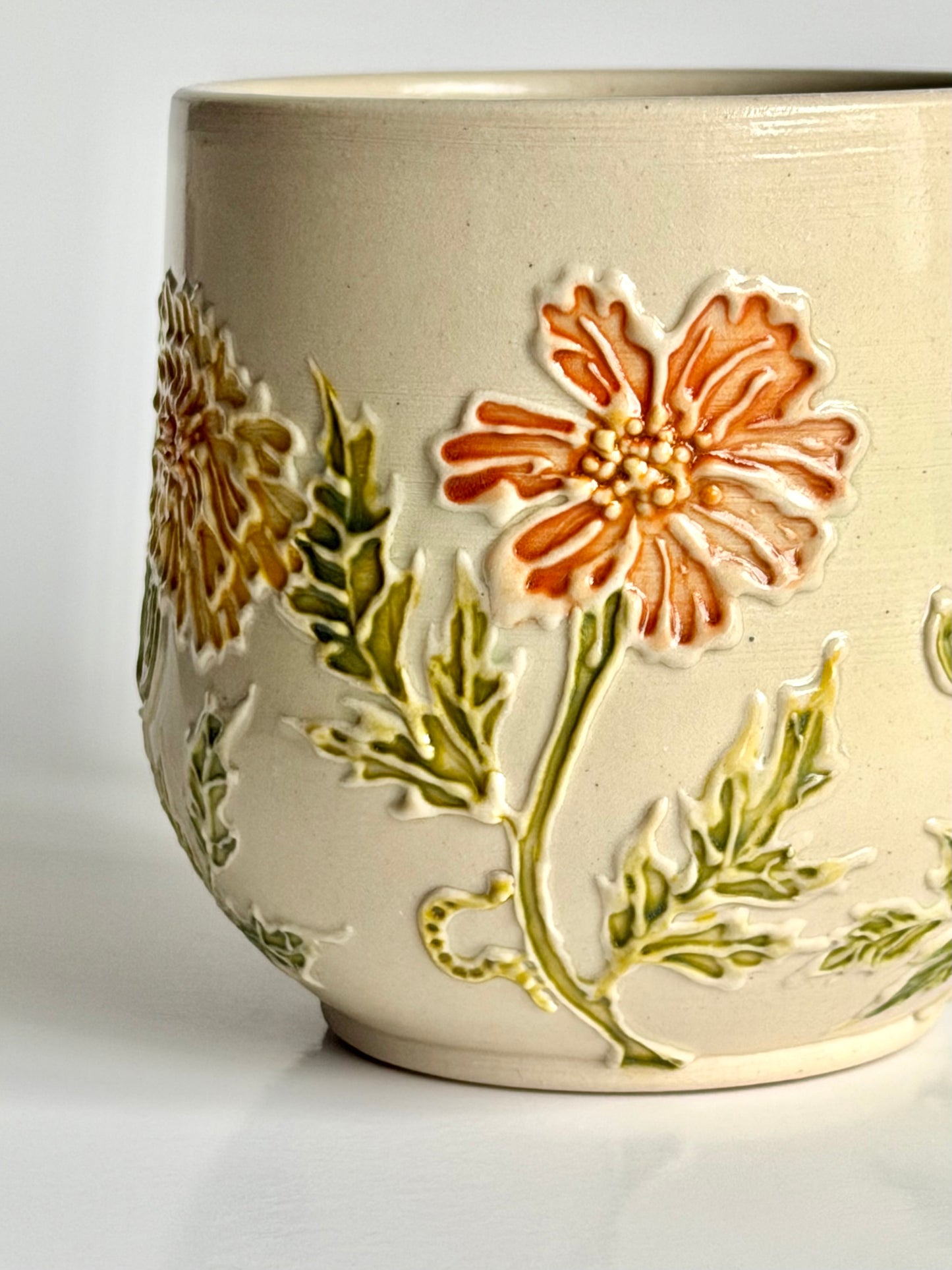 Botanical Mug: Marigold & Eastern Tailed Blue Butterfly #4133