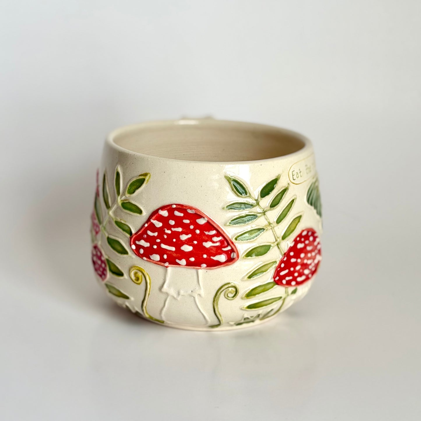 Botanical Mug: Luna Moth & Mushroom, "Eat the rich"  #4167