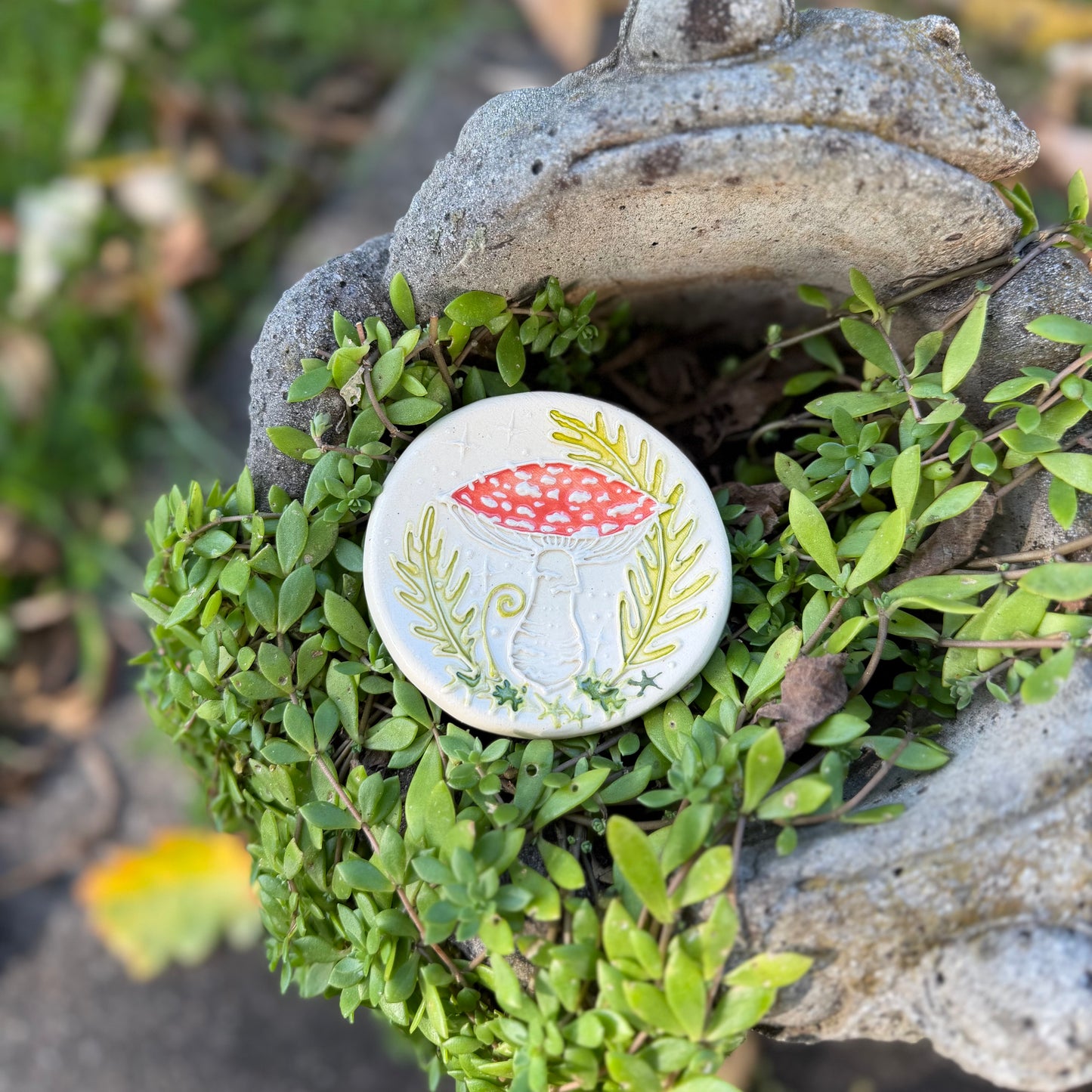 Trinket Dish Medium: Mushroom & Fern #4113