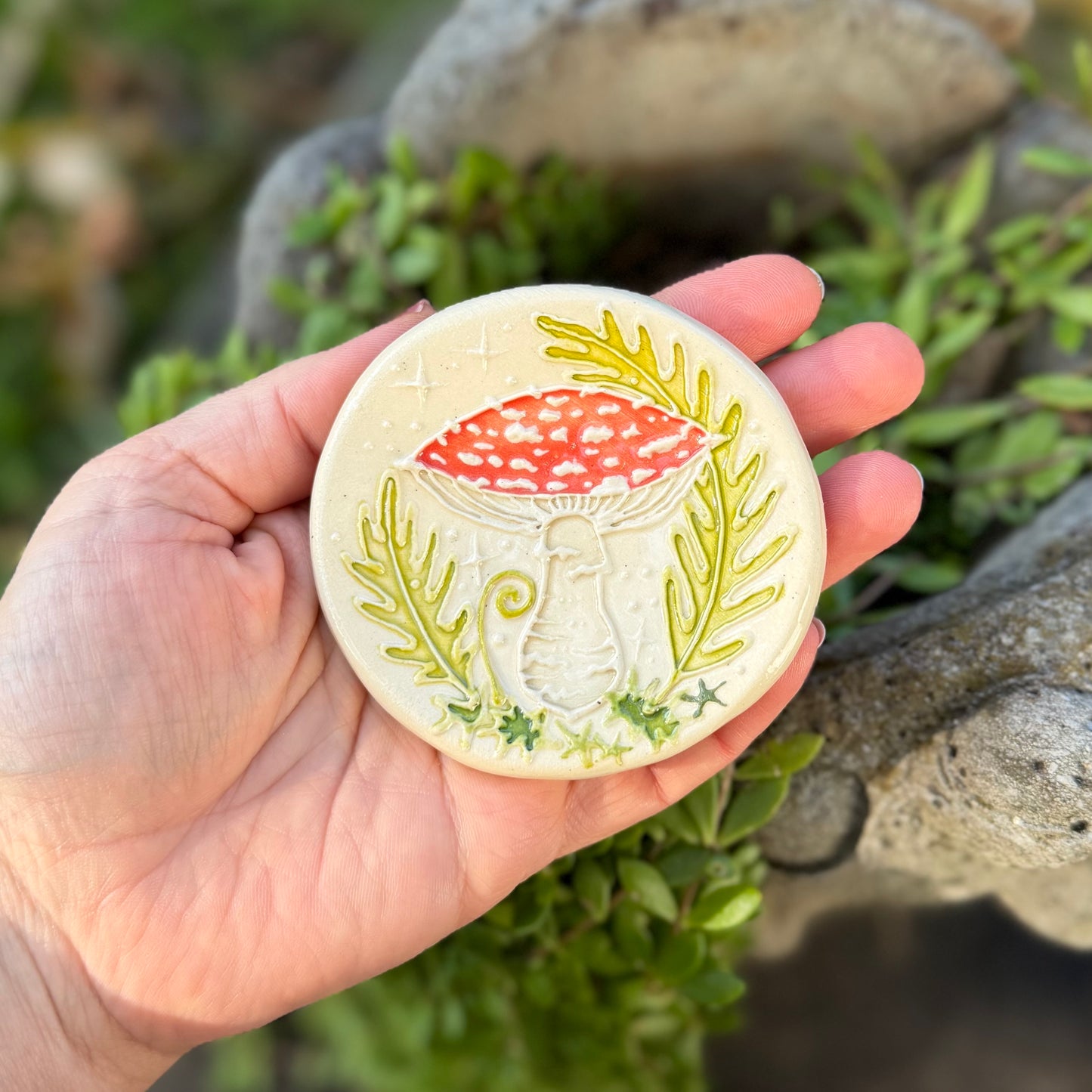 Trinket Dish Medium: Mushroom & Fern #4113