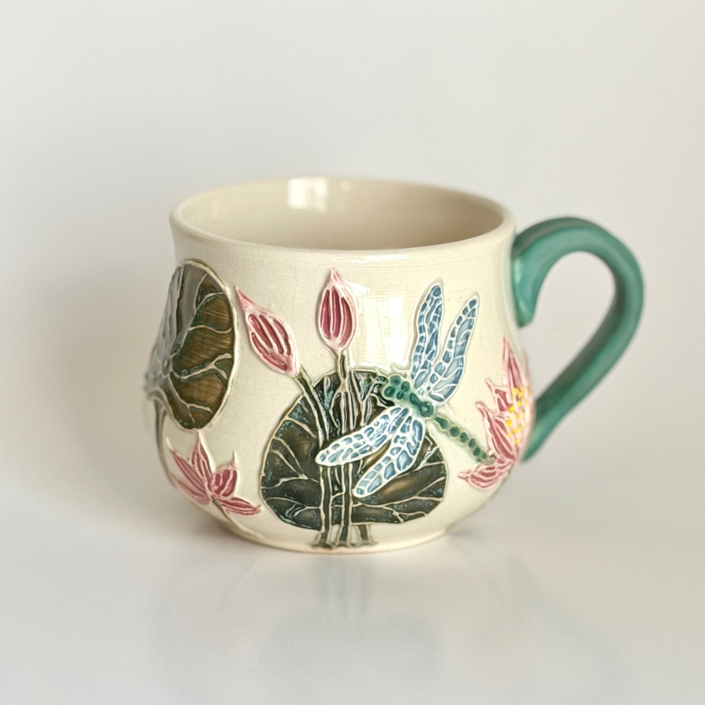 Botanical Mug: Dragonfly & Lotus #4162