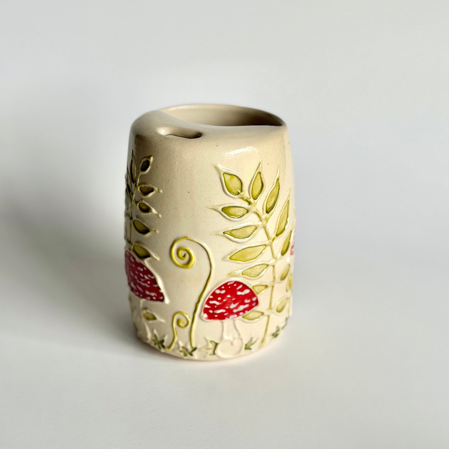 Botanical Travel Cup: Luna Moth & Mushroom, "Eat the rich" #4175