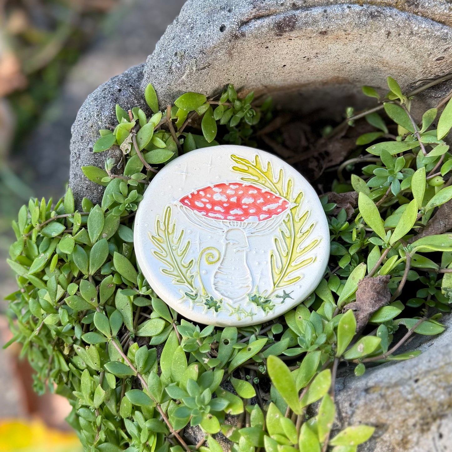 Trinket Dish Medium: Mushroom & Fern #4113