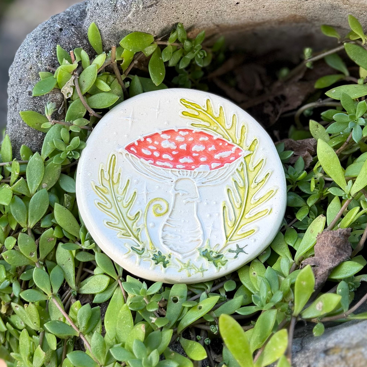 Trinket Dish Medium: Mushroom & Fern #4113