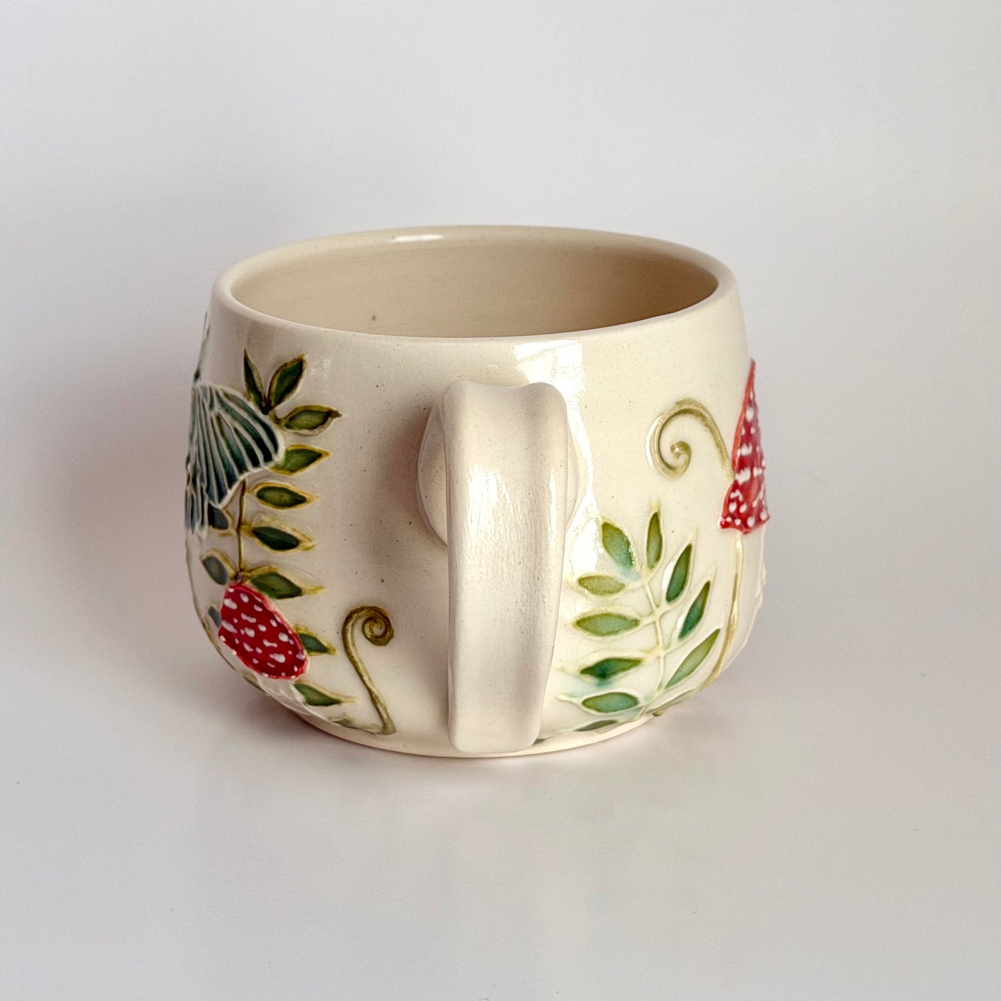 Botanical Mug: Luna Moth & Mushroom, "Eat the rich"  #4167