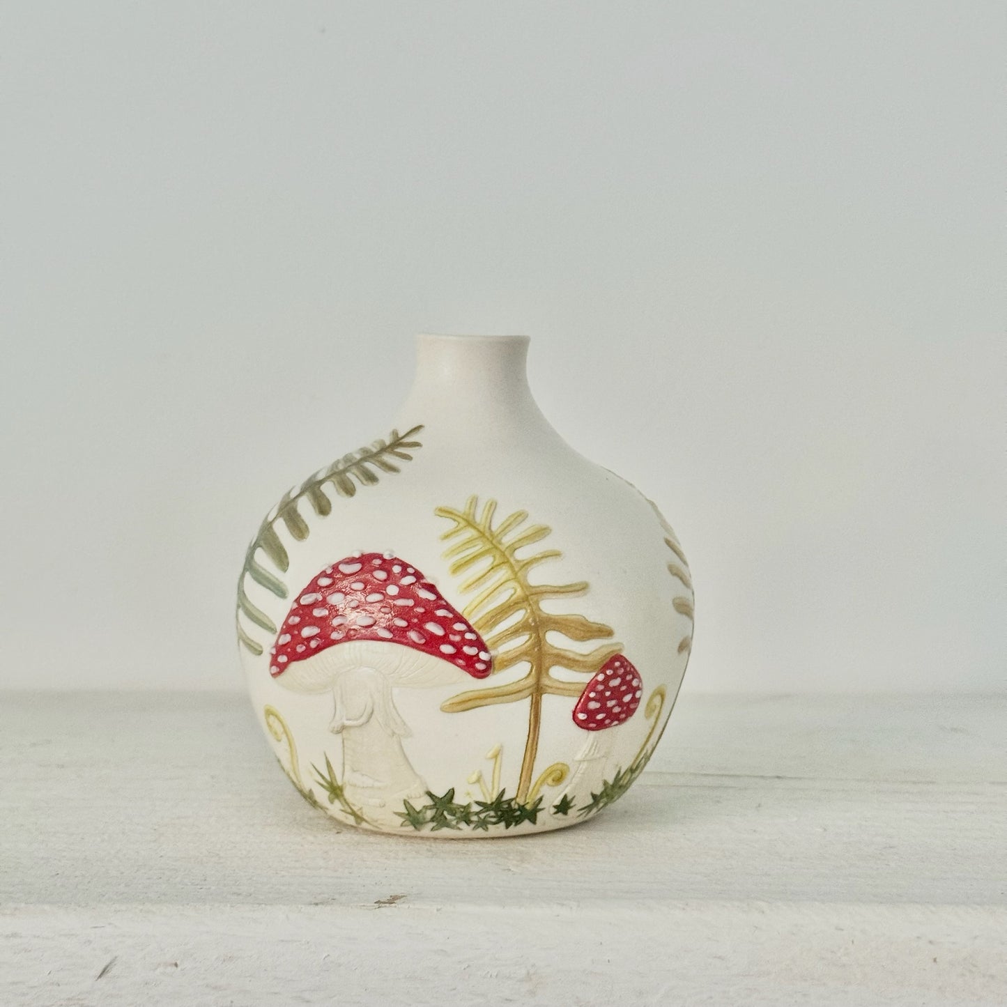 Fly agaric Mushroom &  Deer Fern  #4004