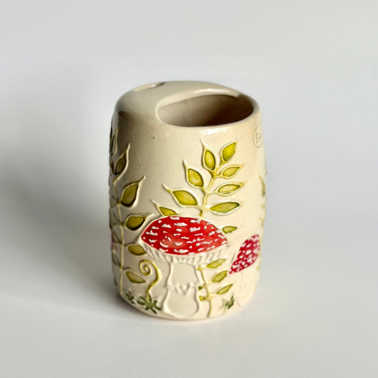 Botanical Travel Cup: Luna Moth & Mushroom, "Eat the rich" #4175