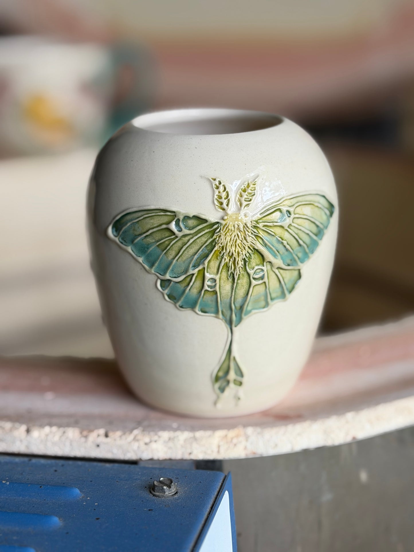 Luna Moth Vase #4180