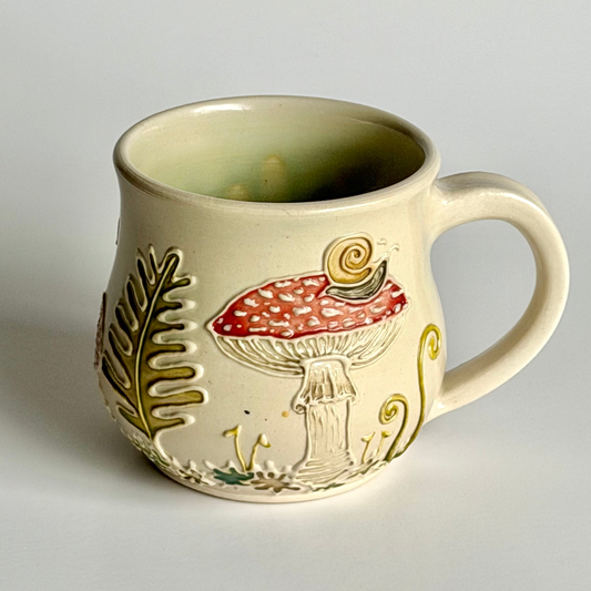 Botanical Mug: Mushroom & Fern  #4132