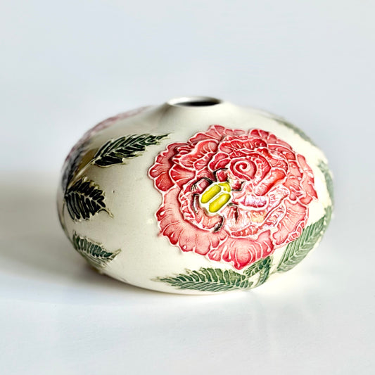 Botanical Vase: Rose & Beetle #4123