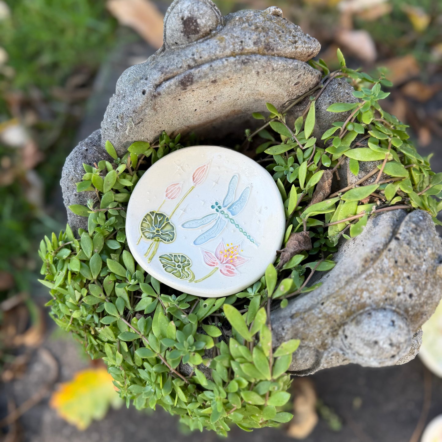 Trinket Dish Large: Dragonfly & Lotus #4109