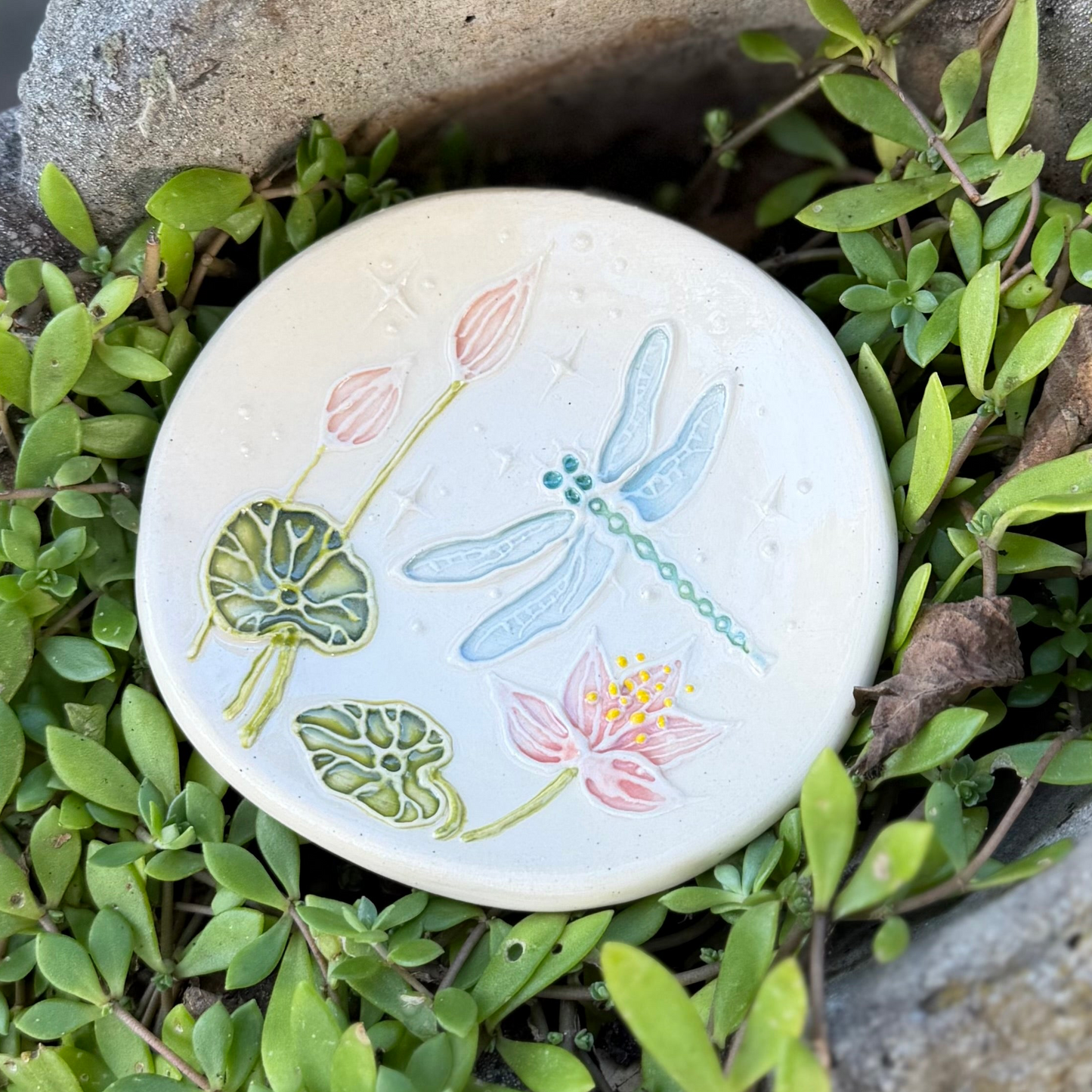 Trinket Dish Large: Dragonfly & Lotus #4109