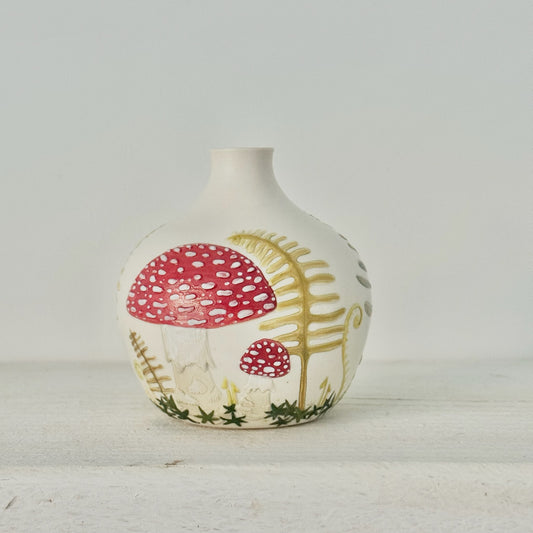 Fly agaric Mushroom &  Deer Fern  #4004