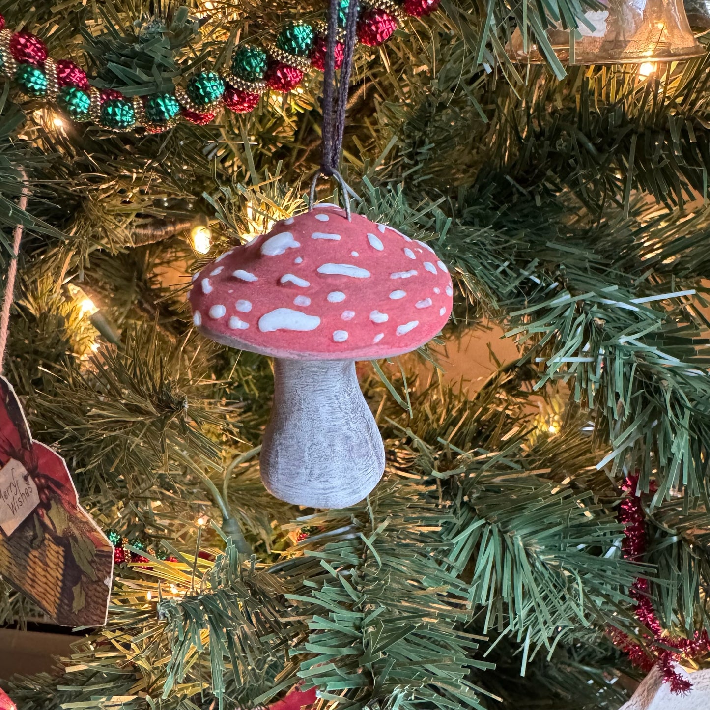 Little Mushroom Ornament - Dark  #2070
