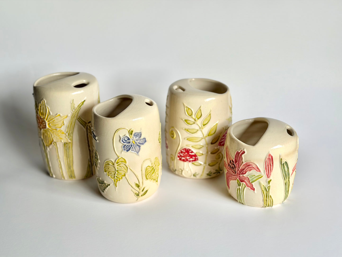 Botanical Travel Cup: Hummingbird & Daylily, " I yearn for matriarchy"  #4177