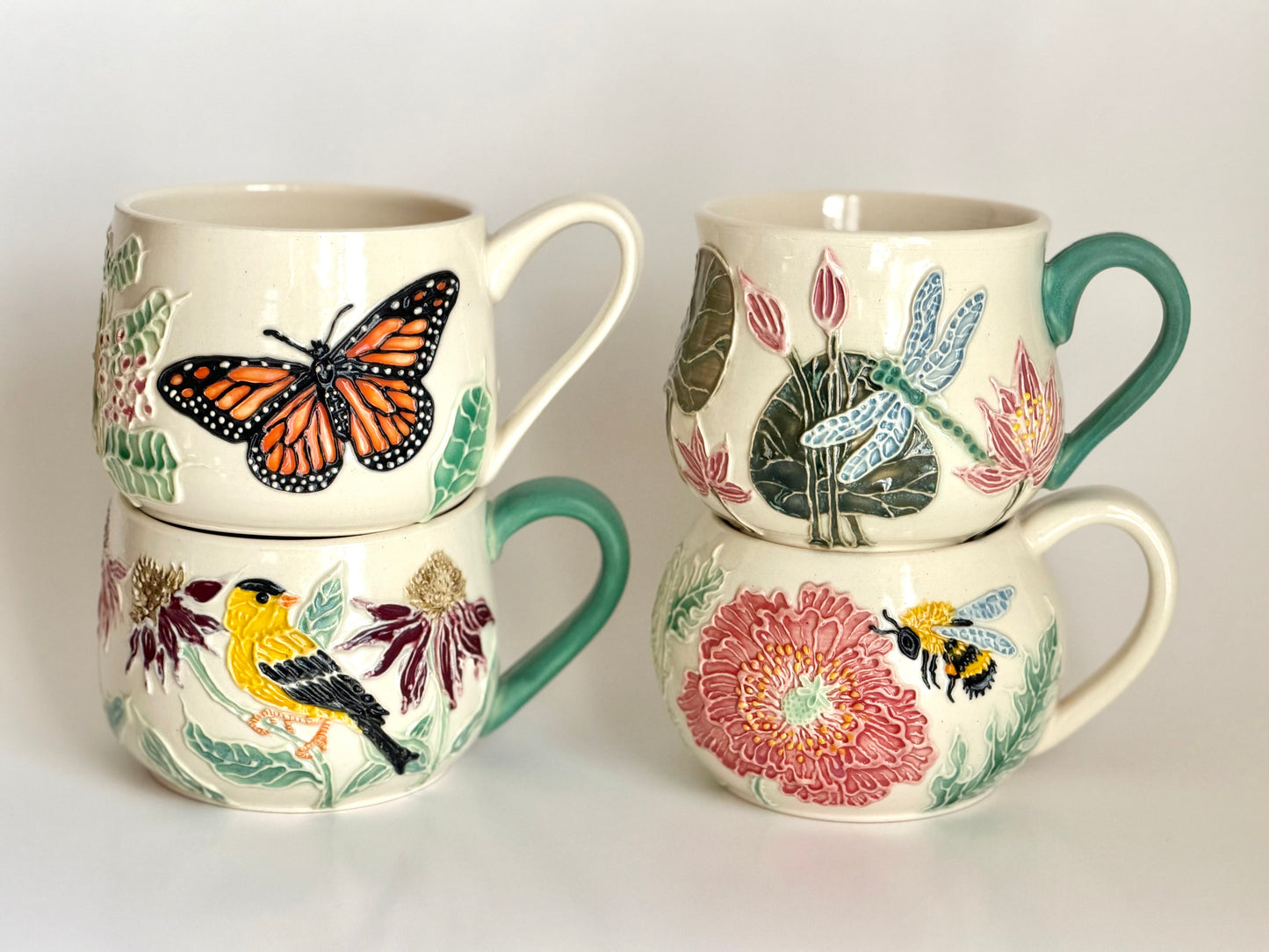 Botanical Mug: Goldfinch & Coneflower #4165