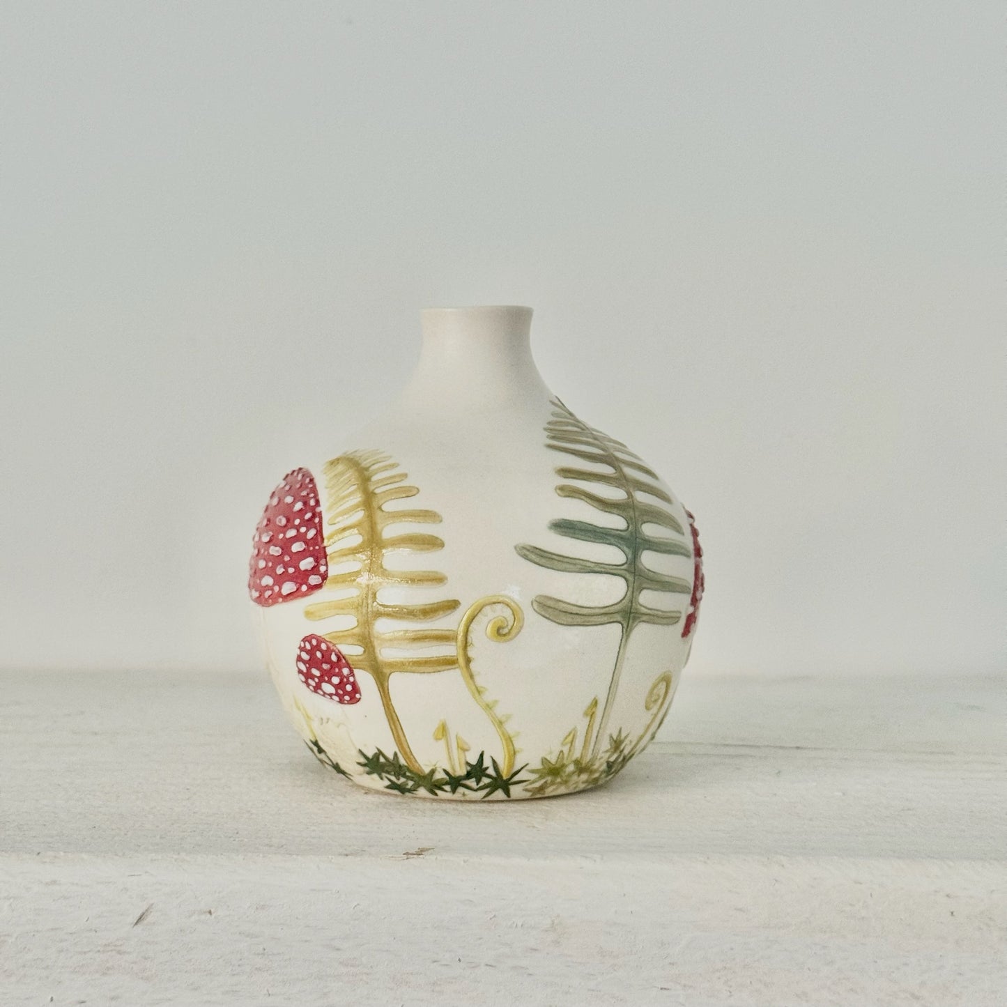 Fly agaric Mushroom &  Deer Fern  #4004