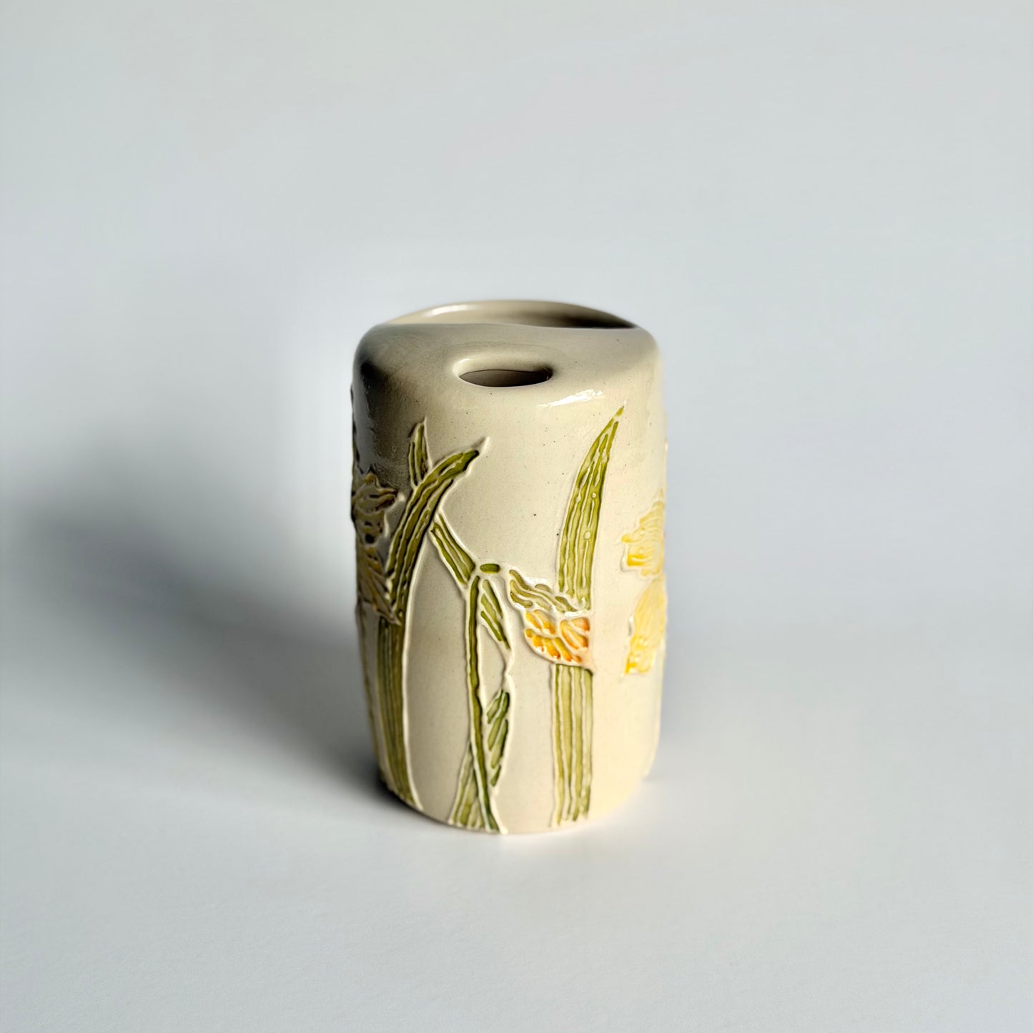 Botanical Travel Cup: Honeybee & Daffodil, "fuck ice" #4174