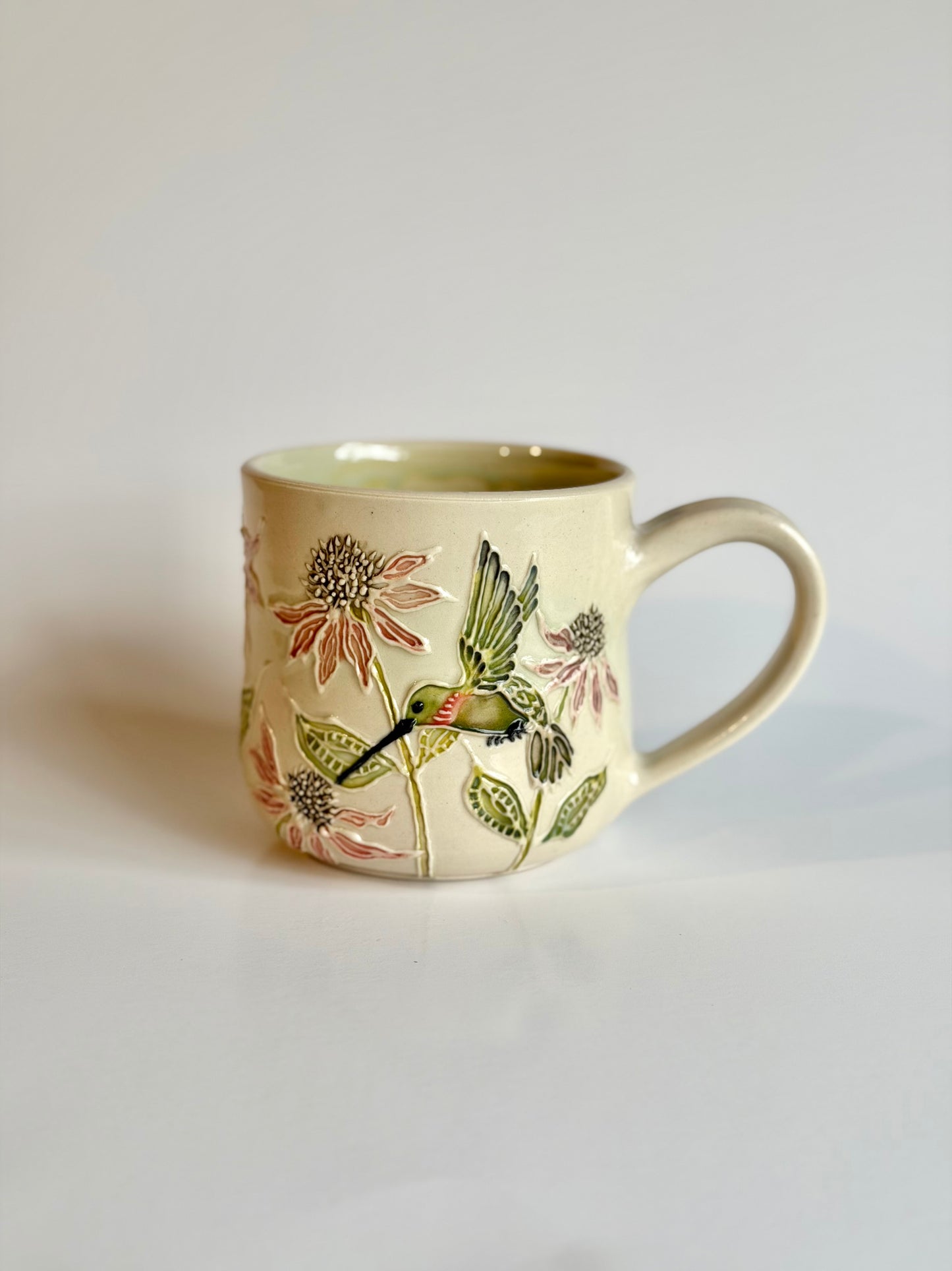 Botanical Mug: Hummingbird & Coneflower #4134