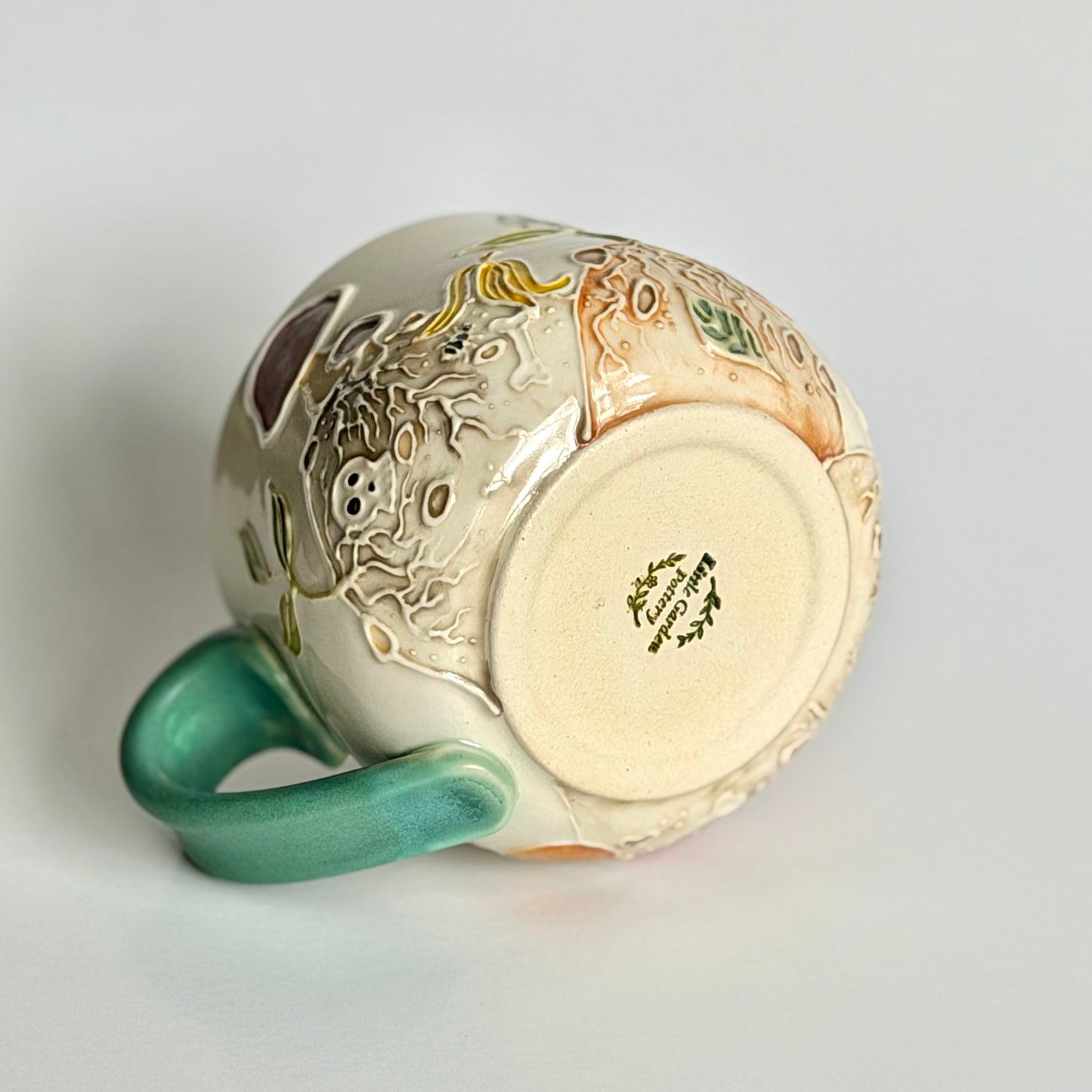 Botanical Mug: Earthworm & Ladybug, "compost the patriarchy" & "ladies first" #4173