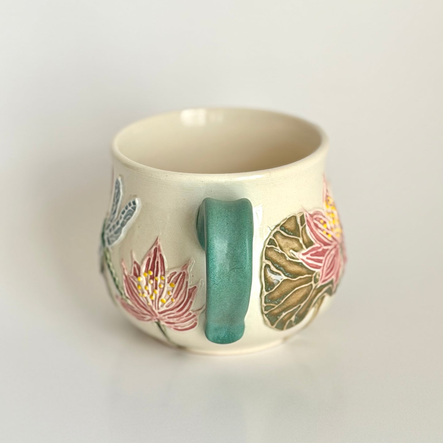 Botanical Mug: Dragonfly & Lotus #4162