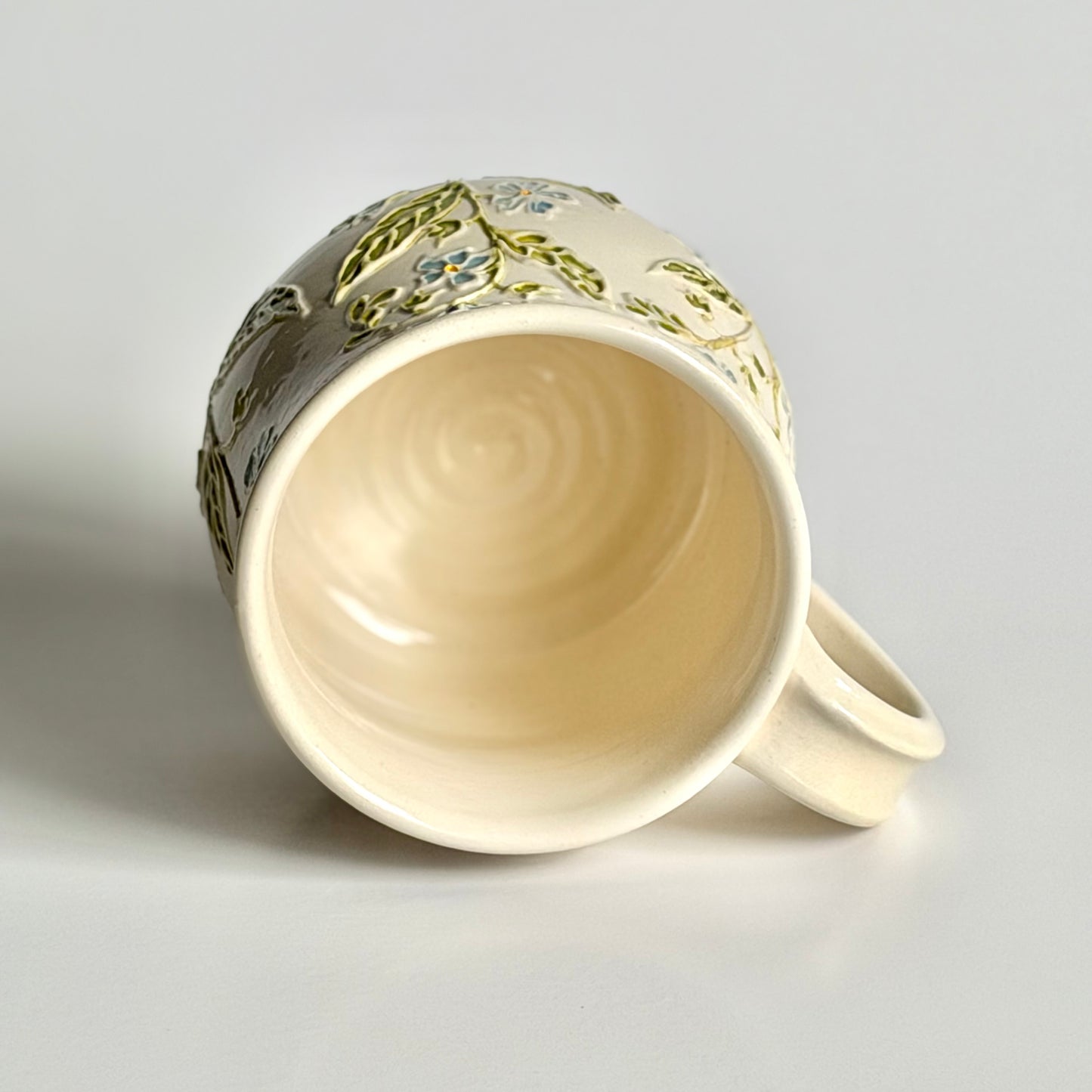 Botanical Mug: Forget-me-not & Snail, " Is he dead yet?" #4171