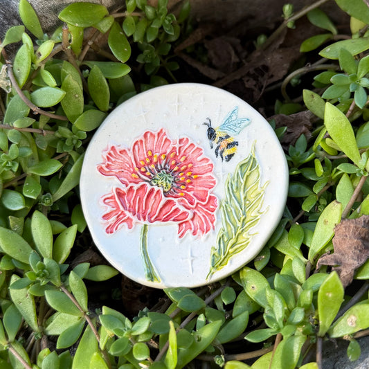 Trinket Dish Small: Poppy & Honeybee #4115