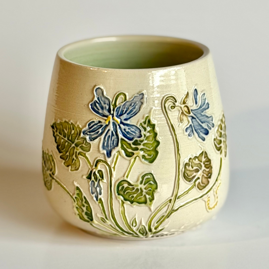 Botanical Cup: Violet & Inchworm #4137