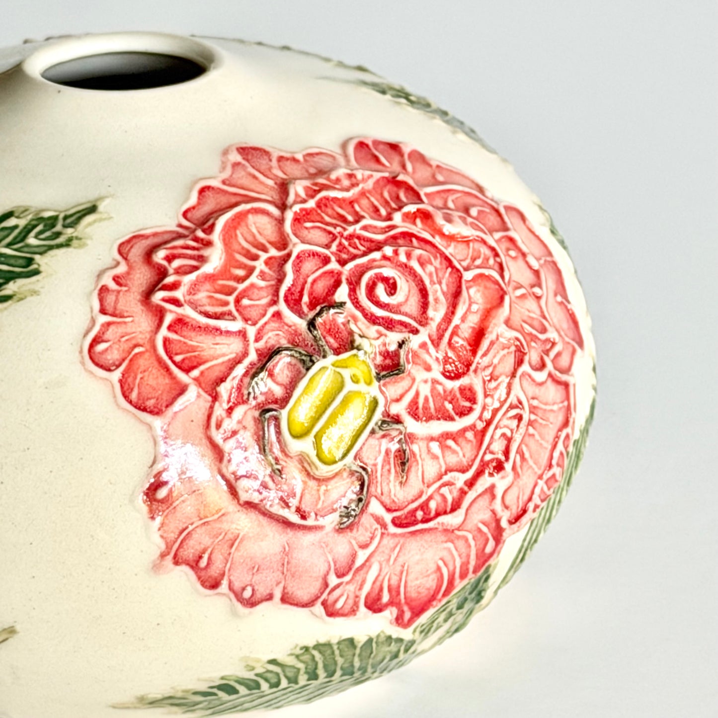 Botanical Vase: Rose & Beetle #4123