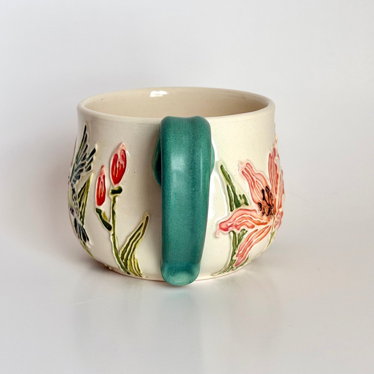 Botanical Mug: Hummingbird & Daylily, " I yearn for matriarchy” #4169