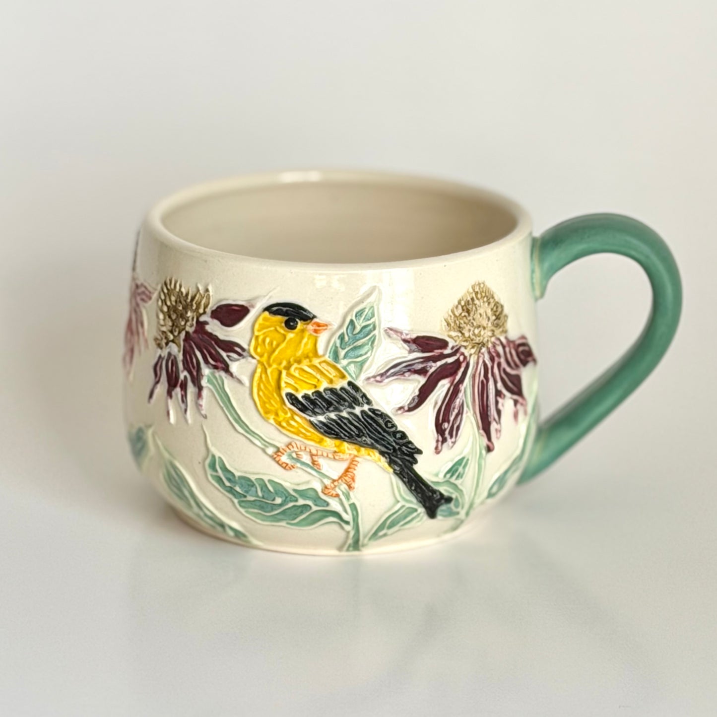 Botanical Mug: Goldfinch & Coneflower #4165