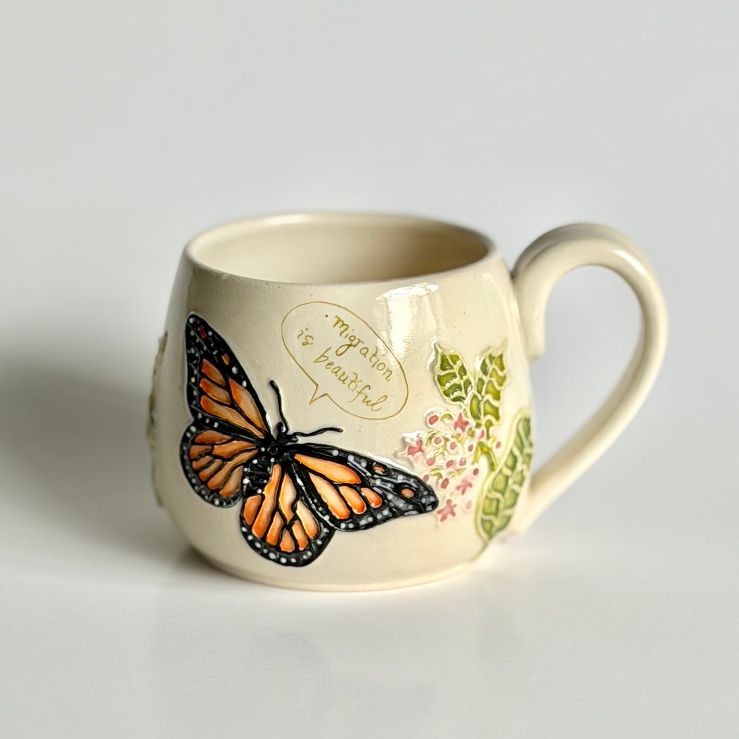 Botanical Mug: Monarch Lifecycle, "migration is beautiful” #4170