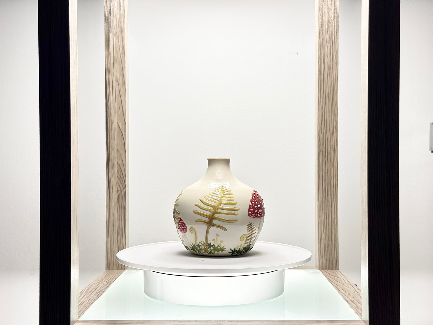 Mushroom and Fern Botanical Vase #4178