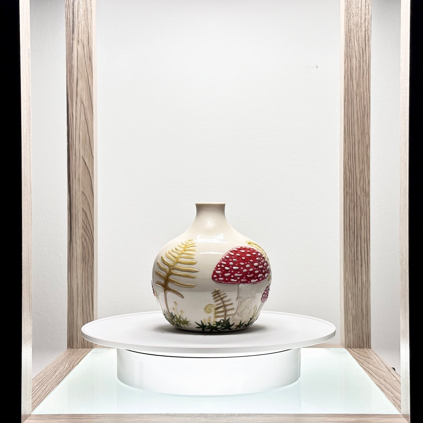 Mushroom and Fern Botanical Vase #4178