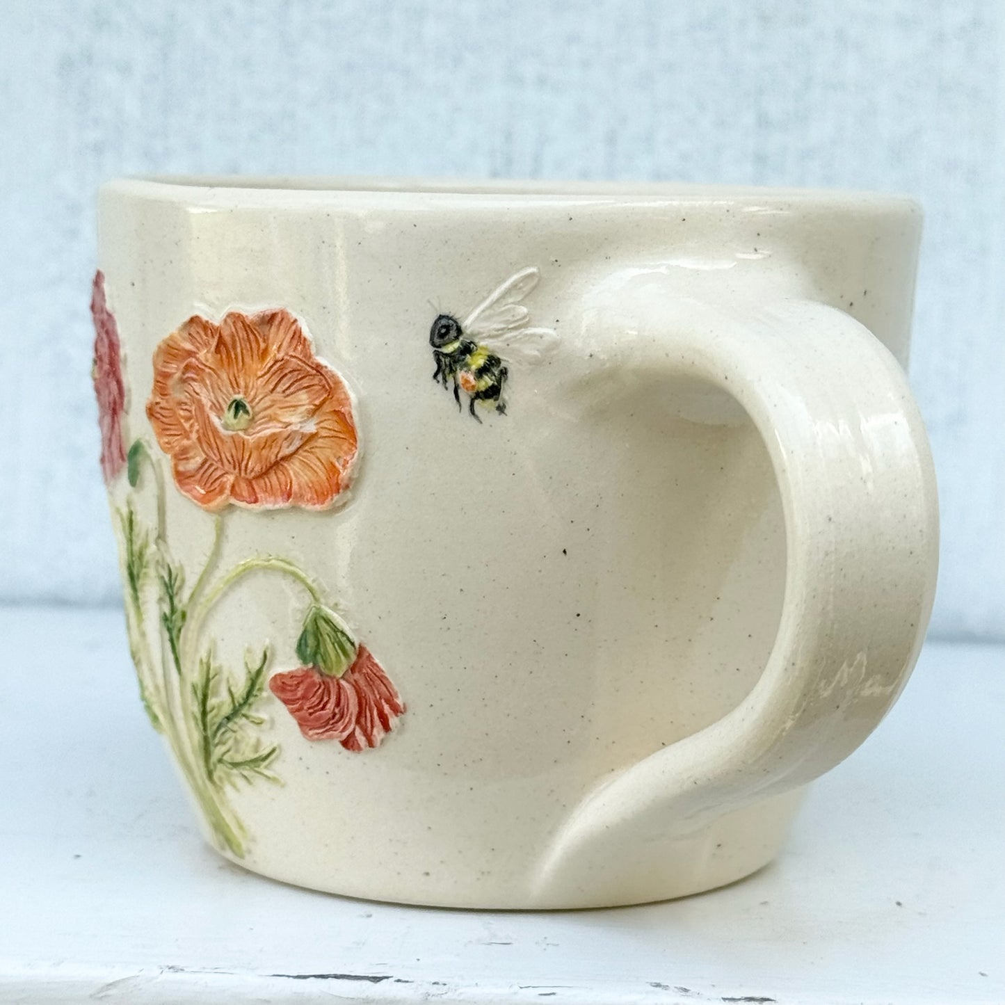 Poppy & Honeybee Botanical Mug #4047